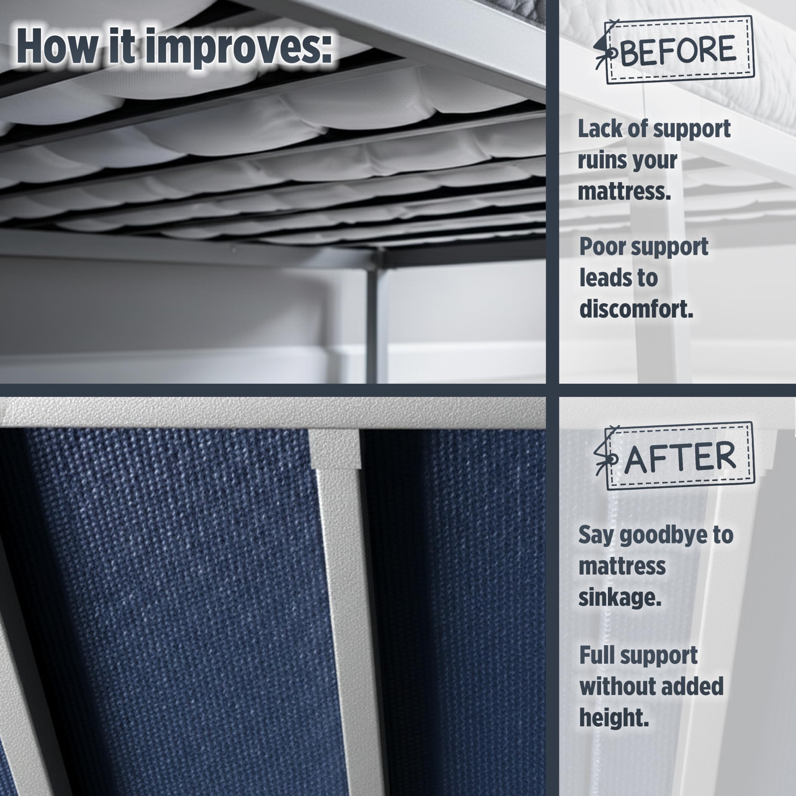 Imperijade bunkie board lightweight, low-profile design minimizes bed bulk.