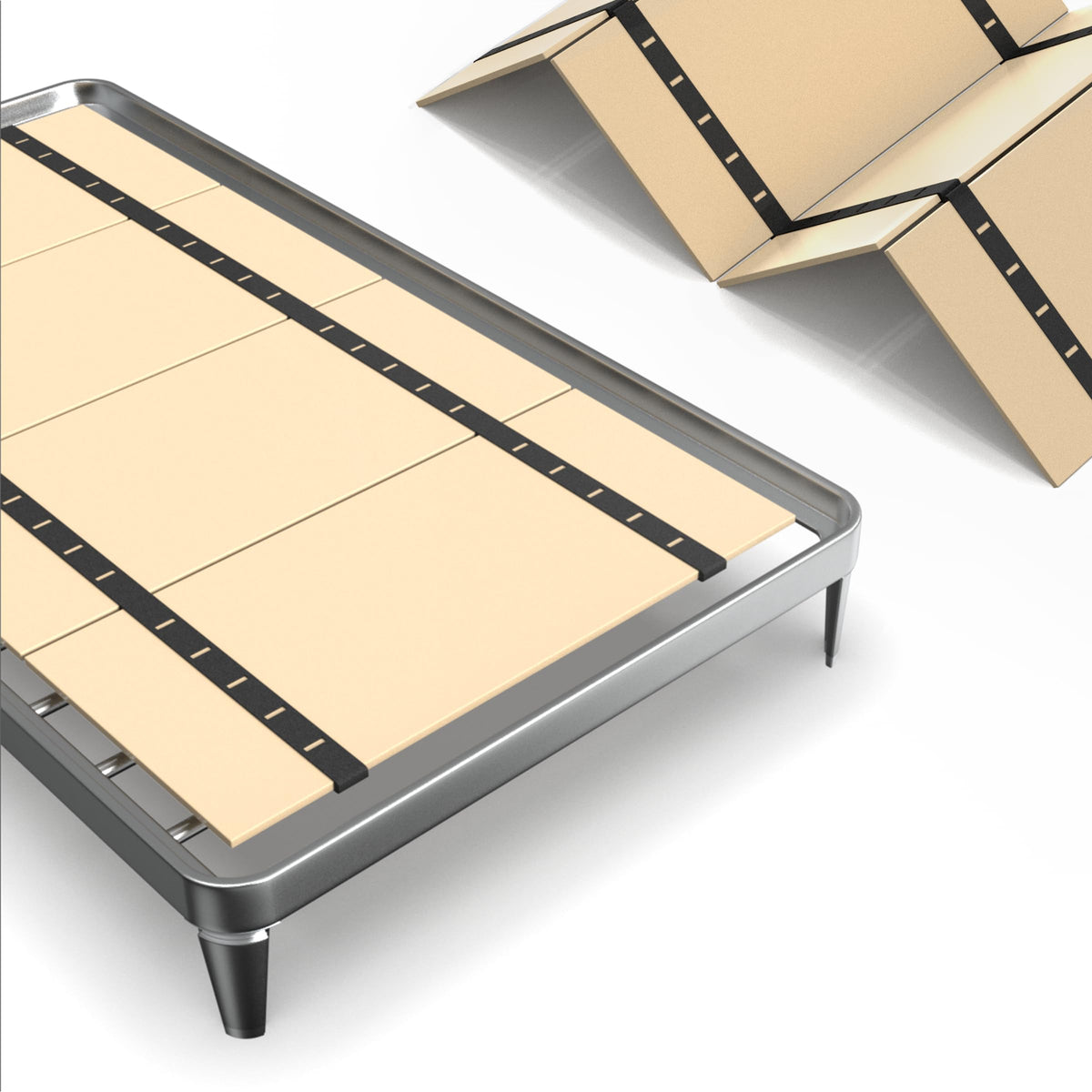 Imperius bed panels foldable box spring provide sturdy, non-slip foundation for 60x48 mattress.