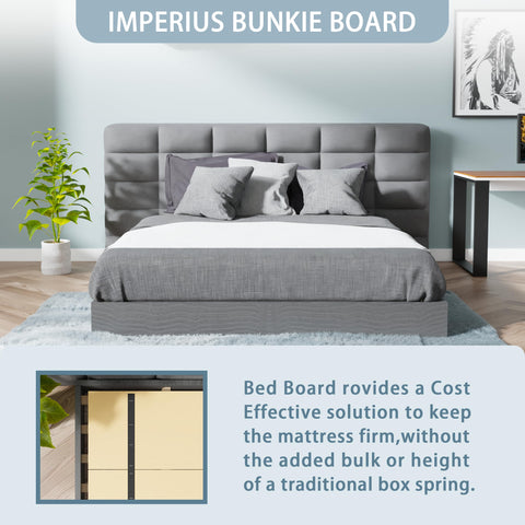 Imperius bunkie board under-mattress support keeps bunk beds stable and even.