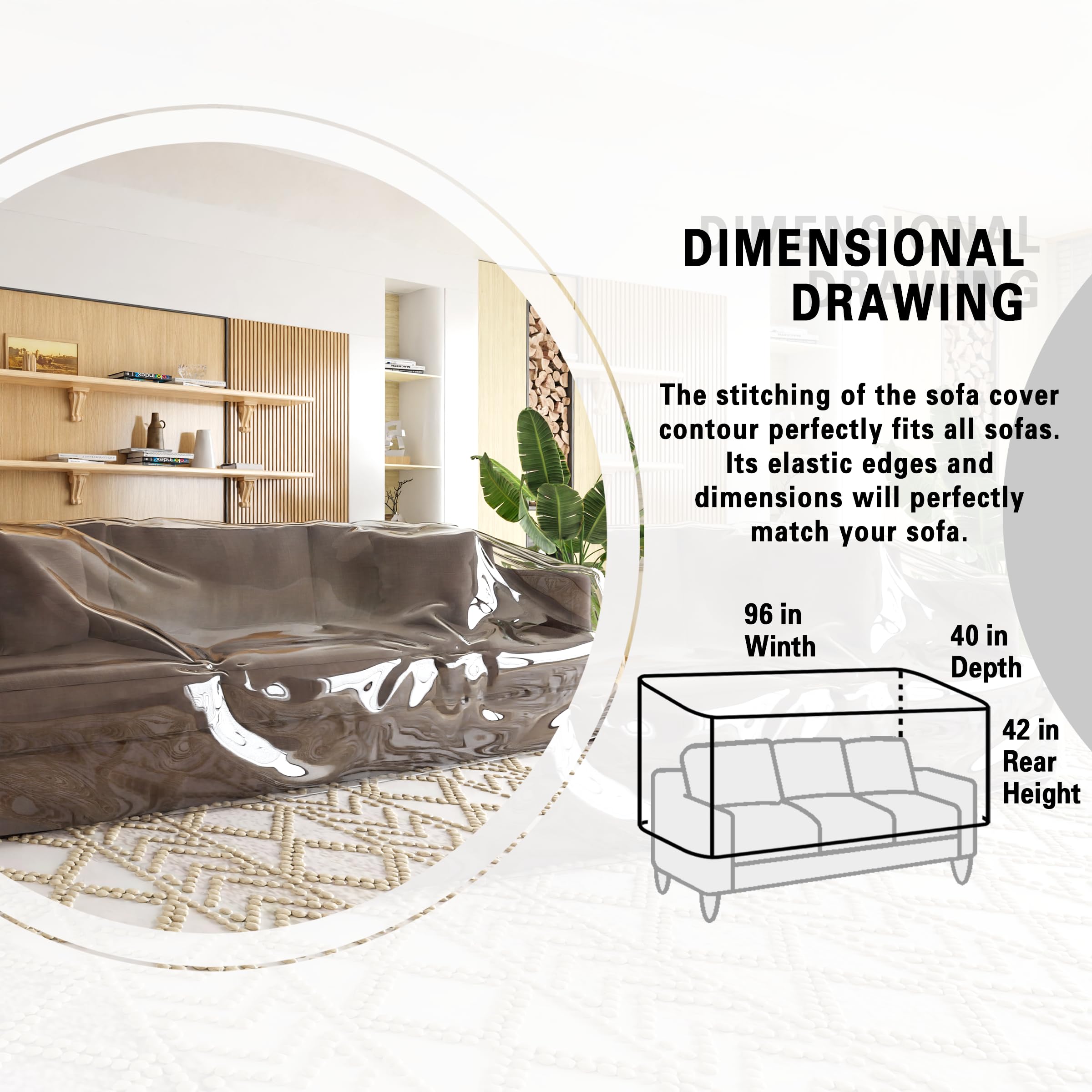 Imperius elastic-edged sofa cover fits most sofas securely