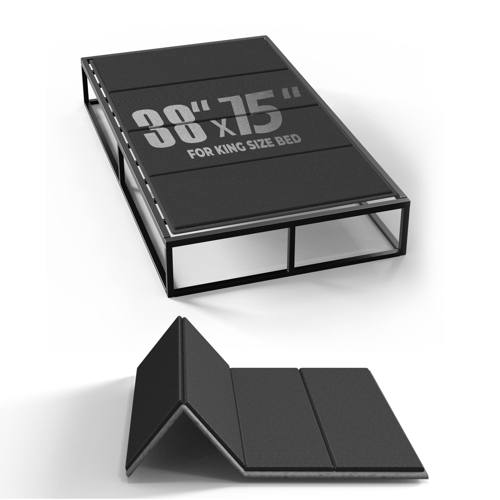 Imperius folding spring box 10mm twin 38x75 top view showing compact bed support.