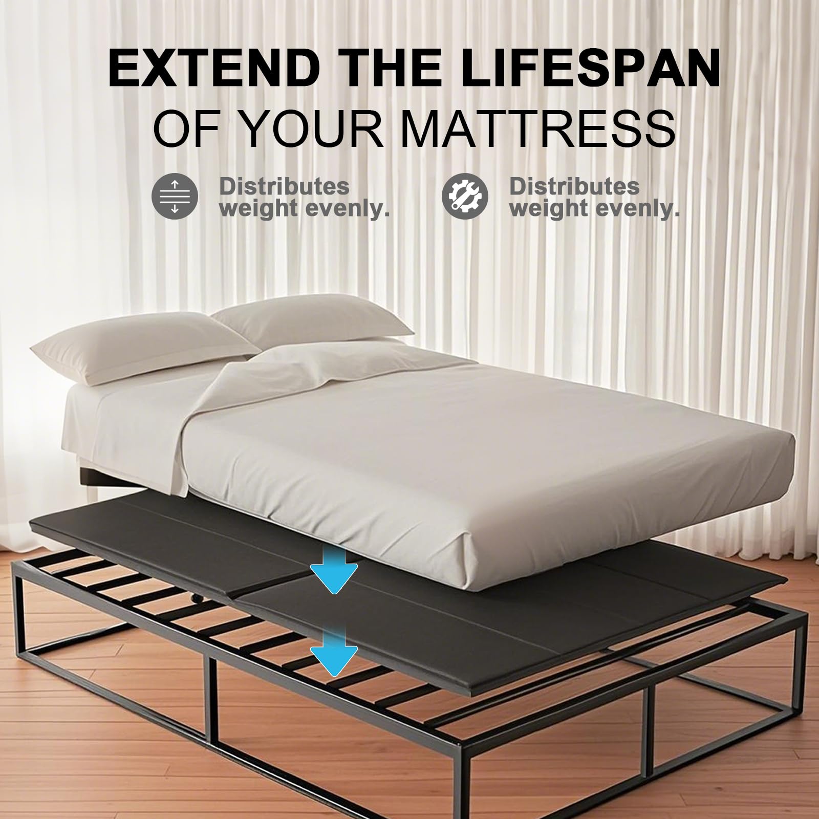 Imperius flat-noodles provide even weight distribution under a sofa bed.