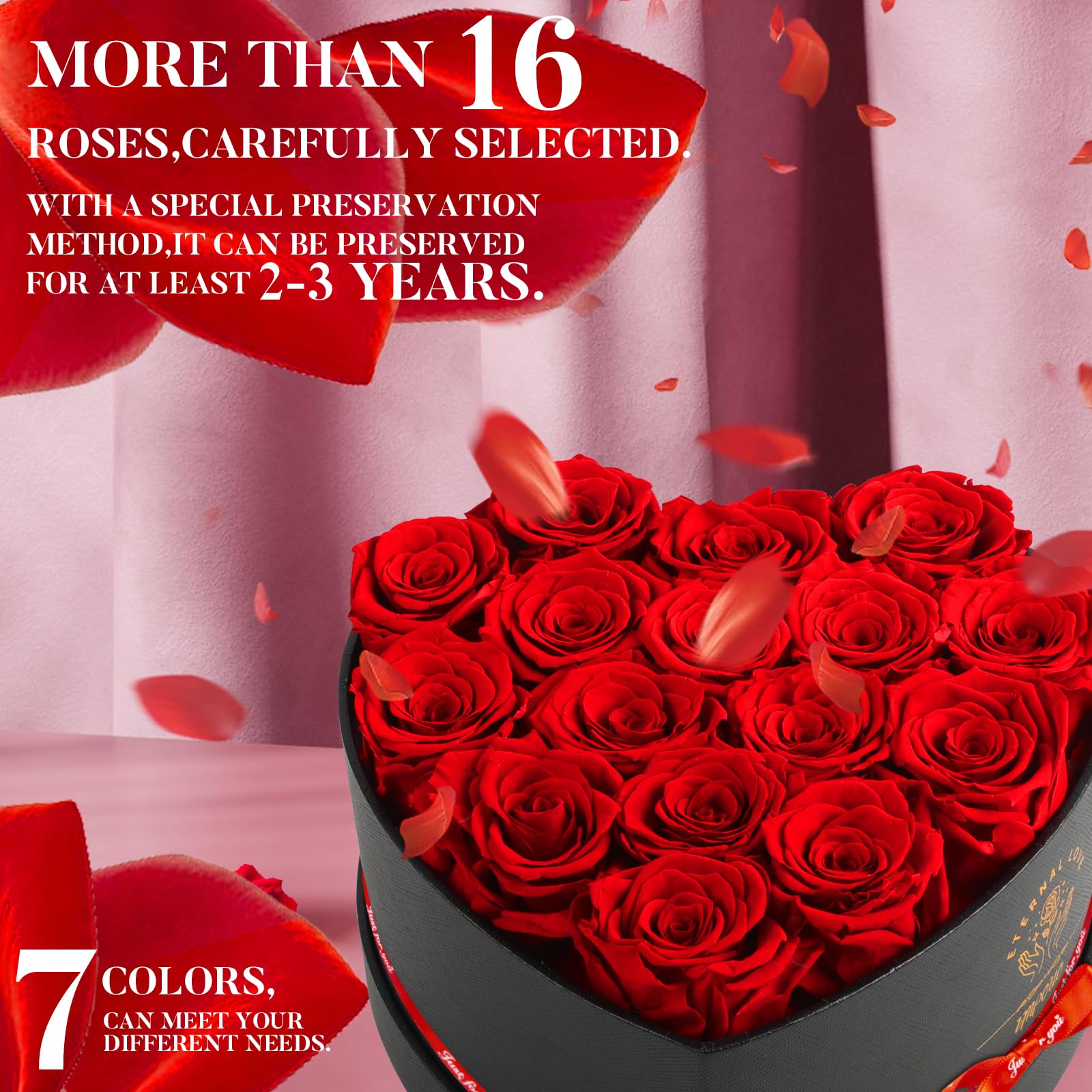 Impouo preserved roses color options include red, pink, blue for any celebration.
