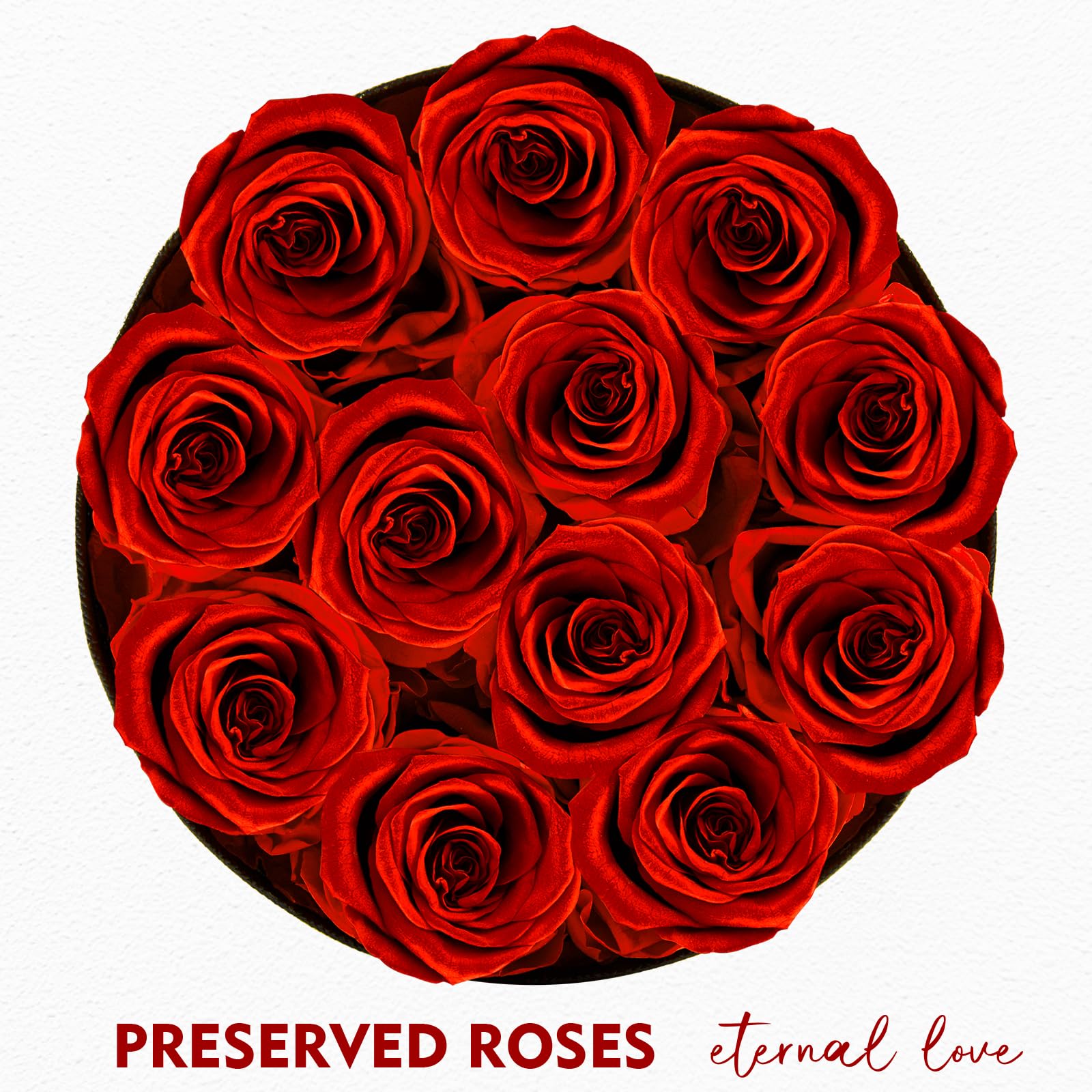 Close up of preserved roses showing texture and color that lasts for years.