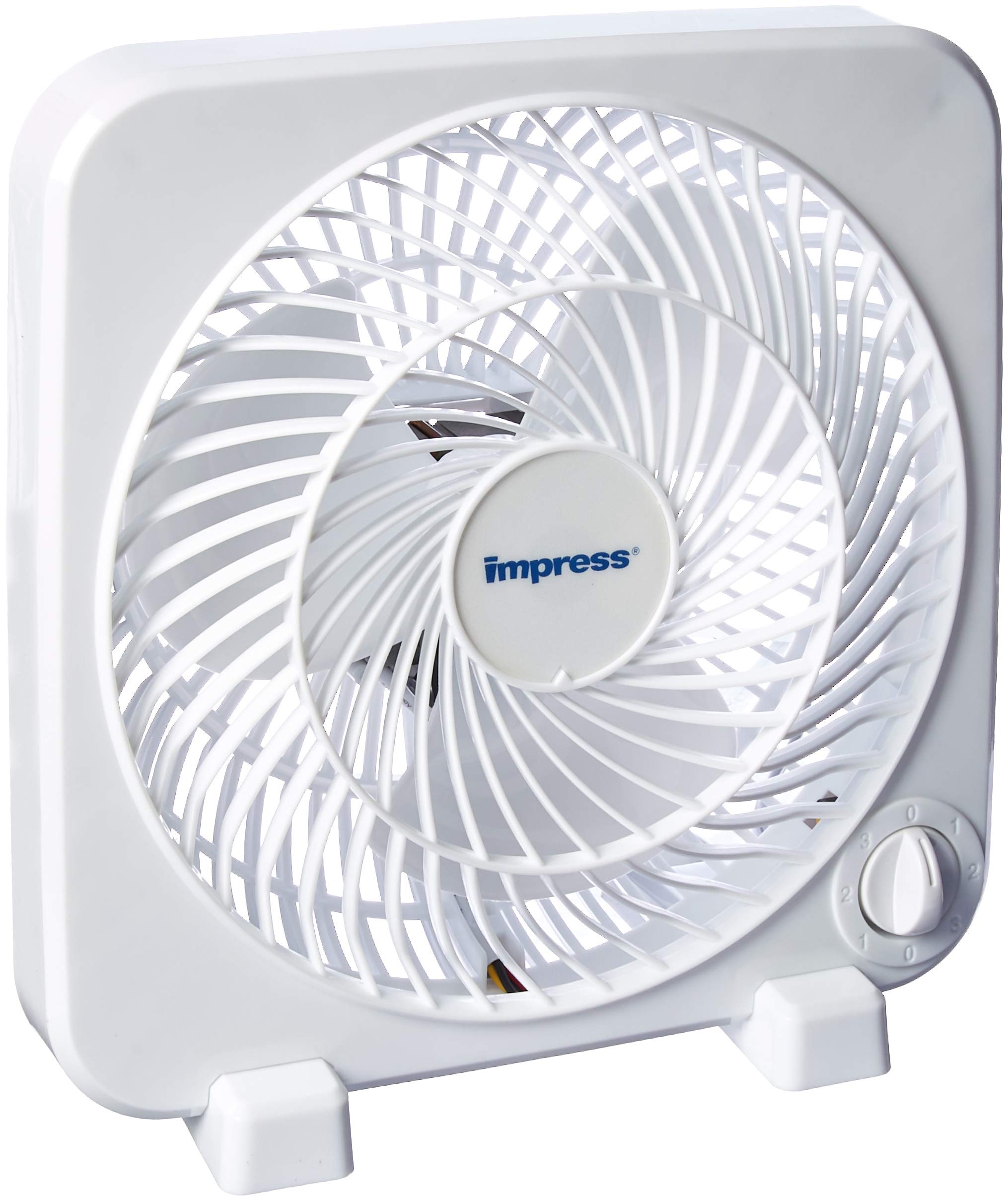 Impress 9-Inch Box Fan IM-719BX delivers whisper-quiet cooling for any room.