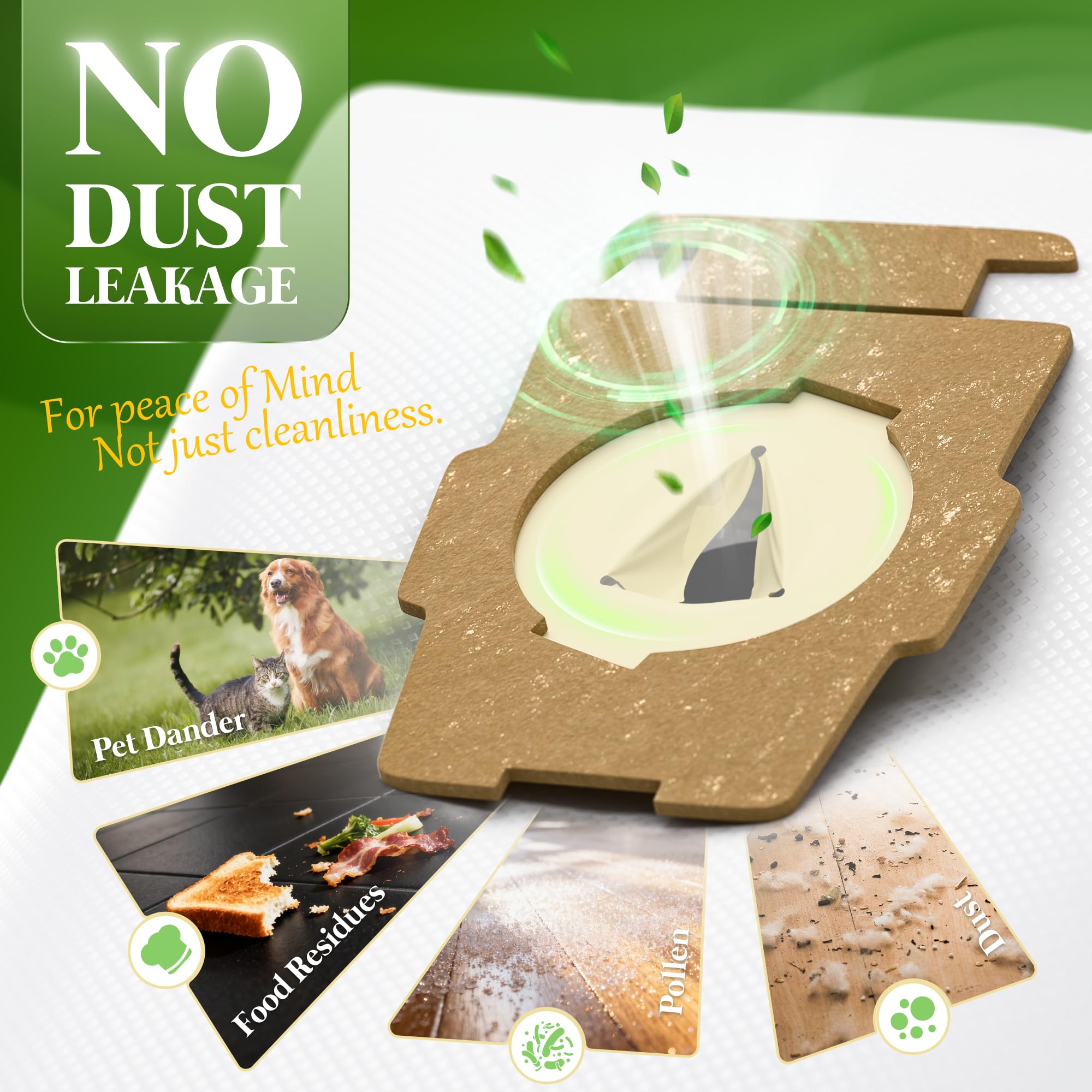 Improvedhand installation guide image showing tool-free bag replacement.