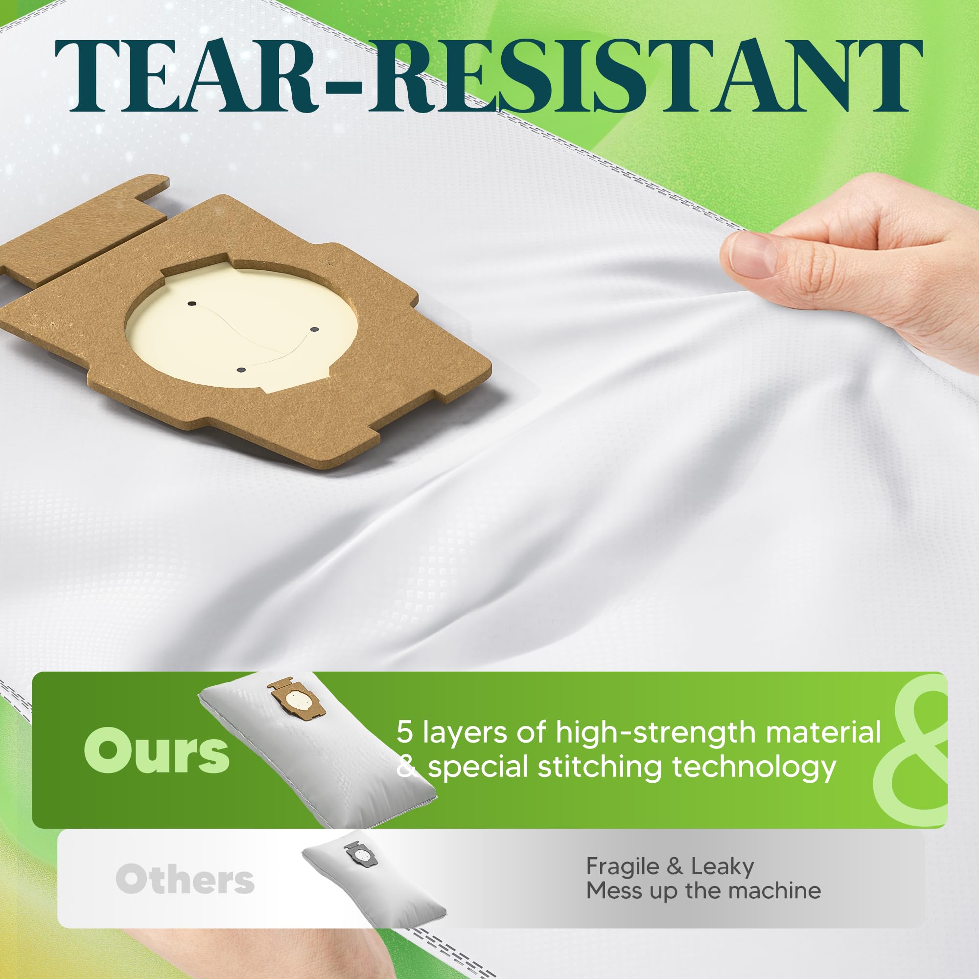 Improvedhand vacuum bag pack packaging open for easy shopping.