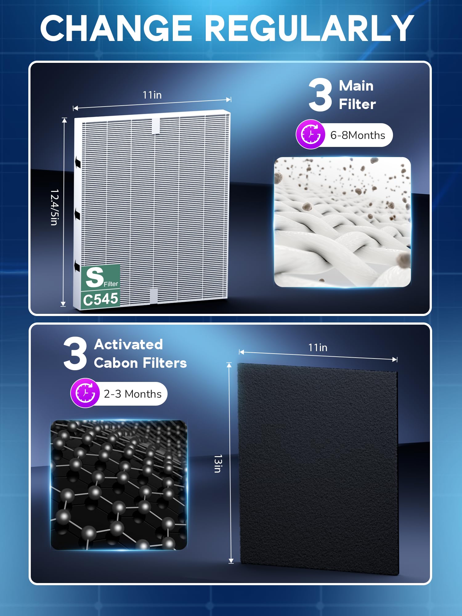 Improvedhand true high-efficiency materials close-up, showcasing dense filtration media.