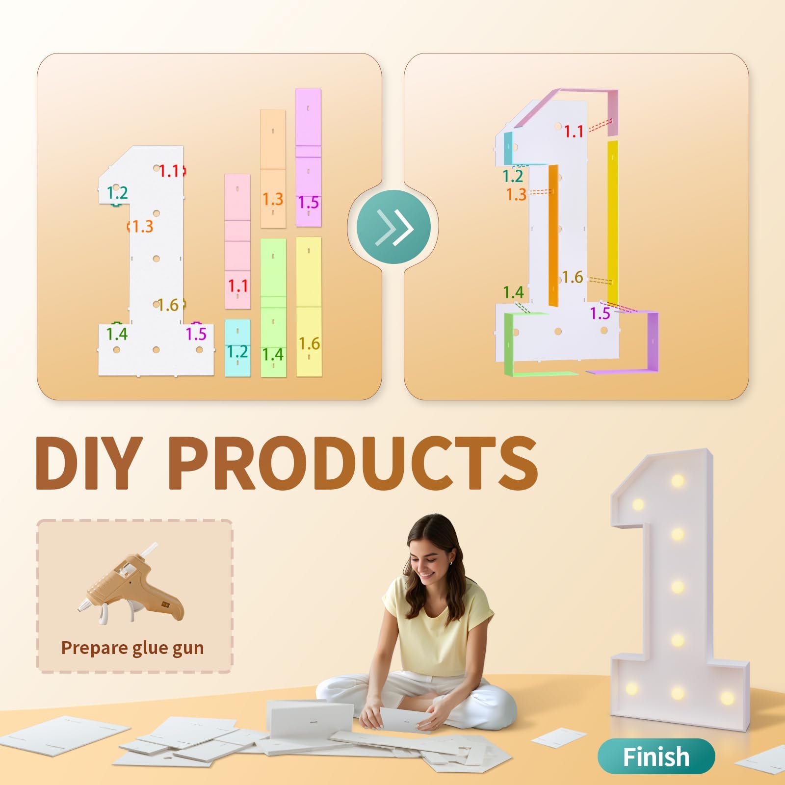 imprsv pre-cut foam board number frames for easy DIY decor