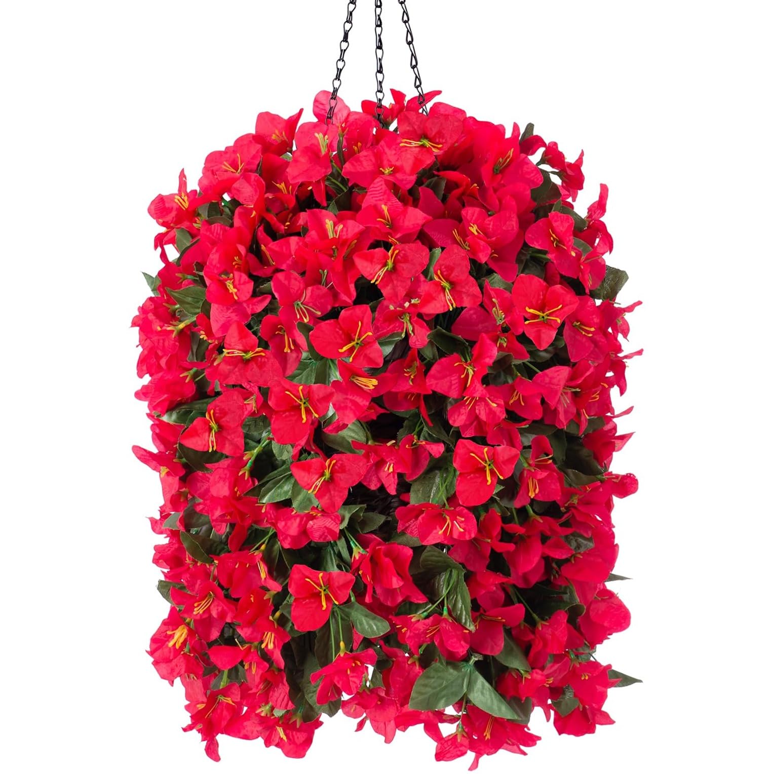INSPRING bougainvillea basket assembly with lush faux blooms for outdoor decor