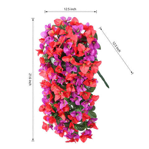 INSPRING faux bougainvillea trailing vine creates lush entryway displays.