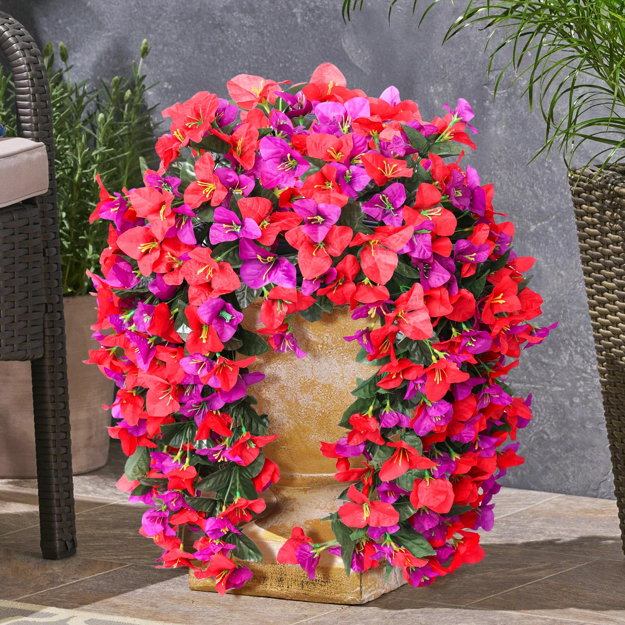 INSPRING faux bougainvillea trailing vine fits window boxes and fences.