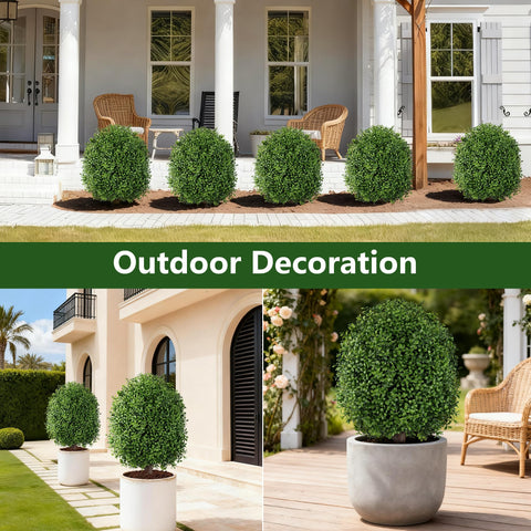 INSPRING garage entrance topiary adds refined landscaping detail.