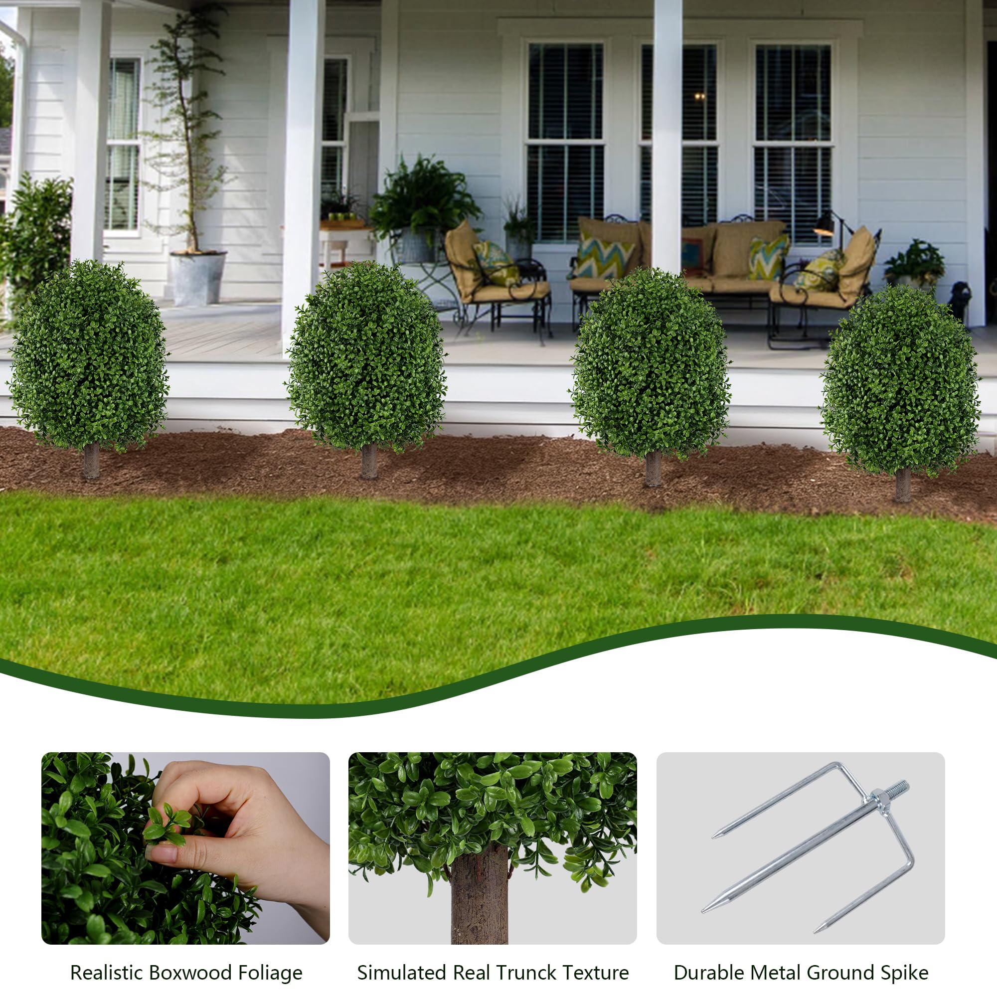 INSPRING outdoor porch setup with topiary enhances entryways.