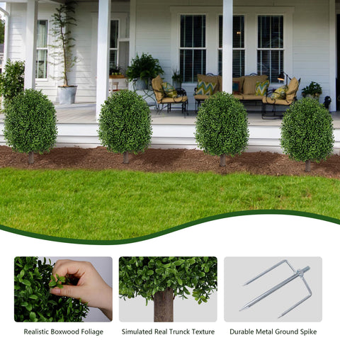 INSPRING outdoor porch setup with topiary enhances entryways.