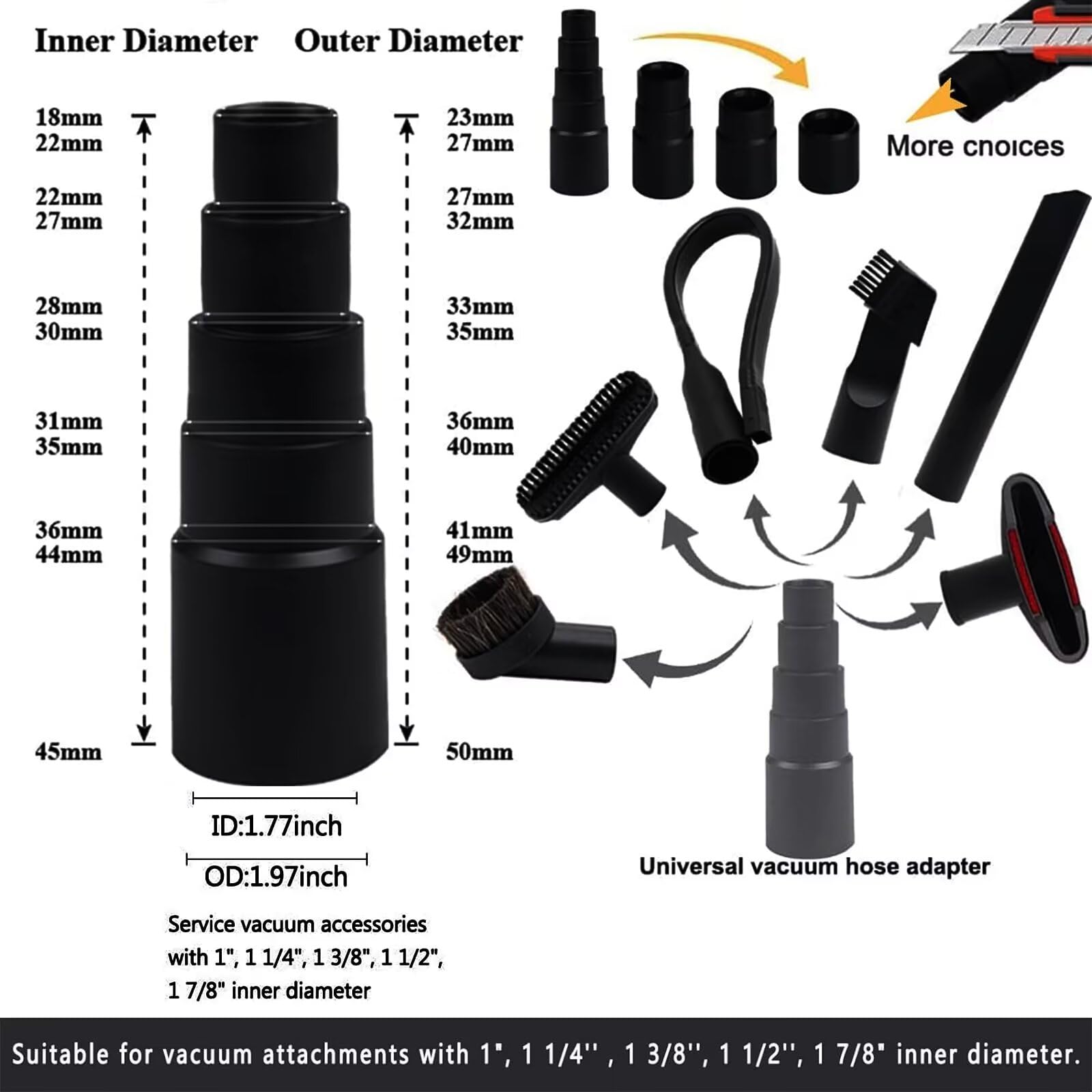 IN VACUUM flexible crevice tool 1/4 inch tackles narrow gaps