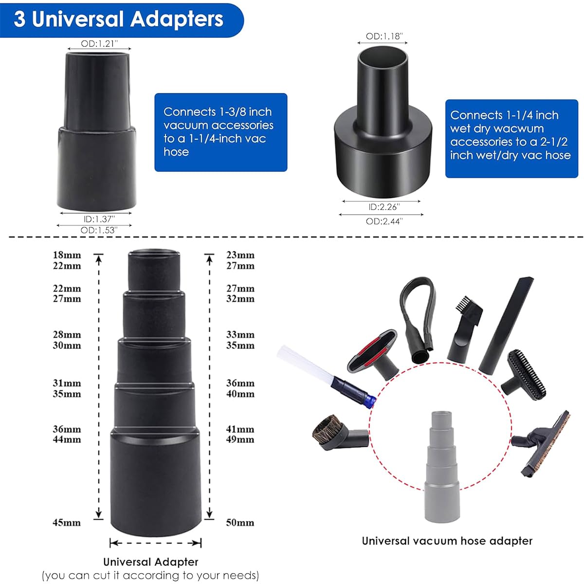 IN VACUUM wide brush attachment 12 inches covers large surfaces