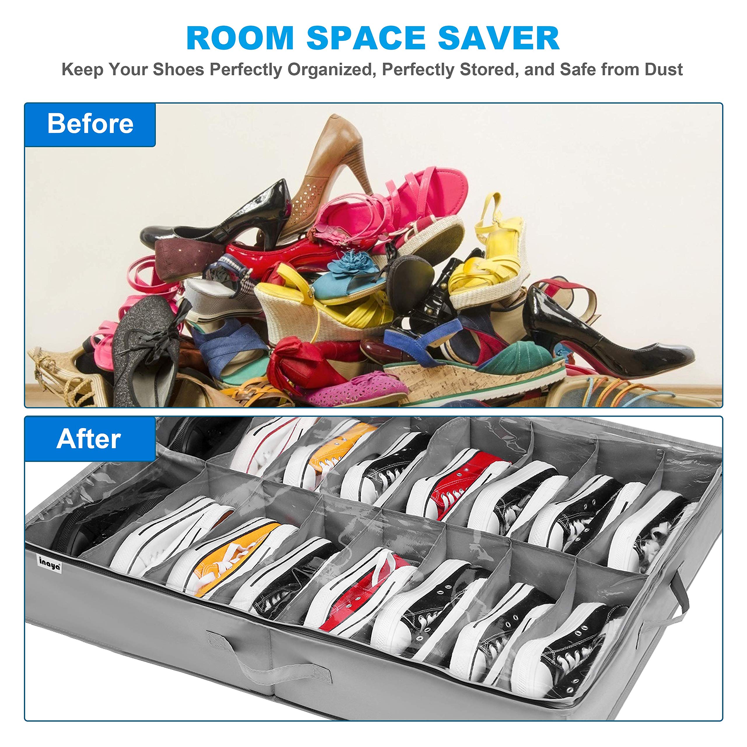 INAYA bottom-support design keeps shoes steady and protected.