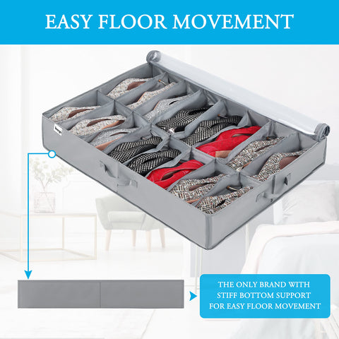 INAYA under-bed shoe storage sturdy bottom prevents moisture contact and maintains shape.