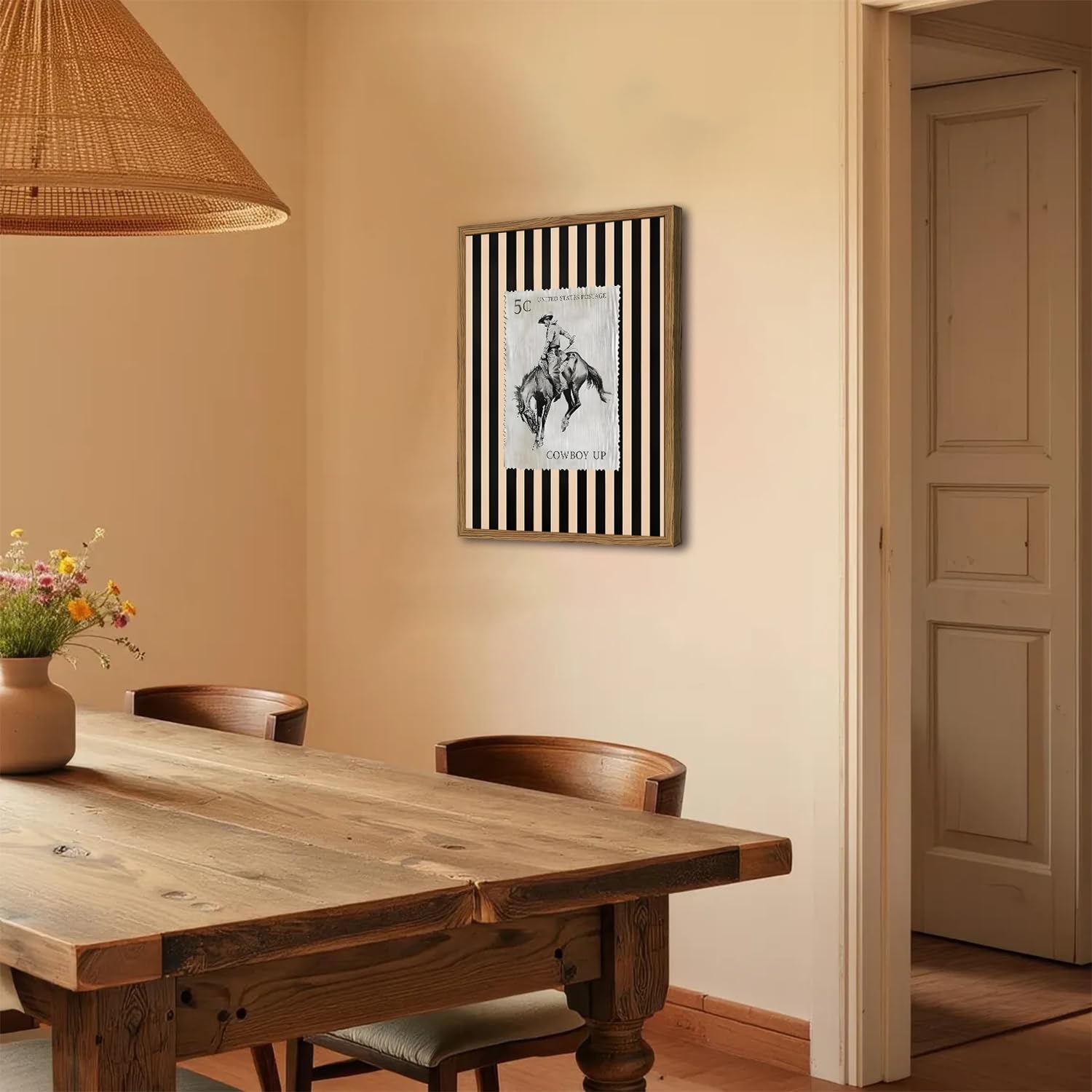 Vintage mid century striped background enhances Americana style