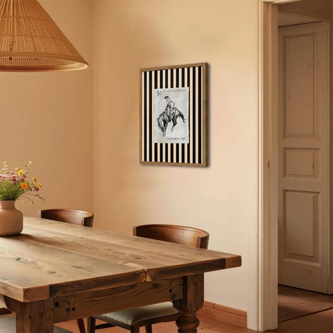 Vintage mid century striped background enhances Americana style