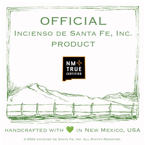 Incienso de Santa Fe cedar bricks burning releases a warm, woodsy scent.