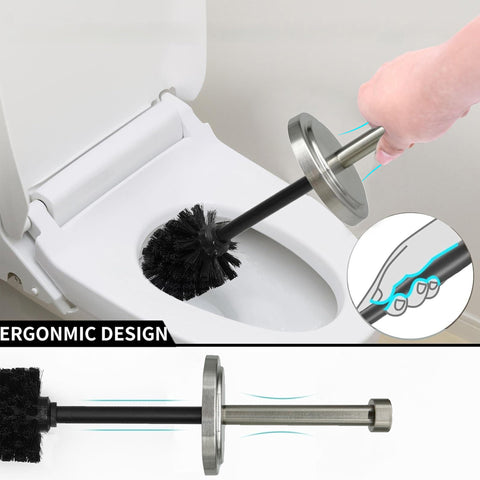 Indecor Home 360-degree brush head cleans around rims and bowls.