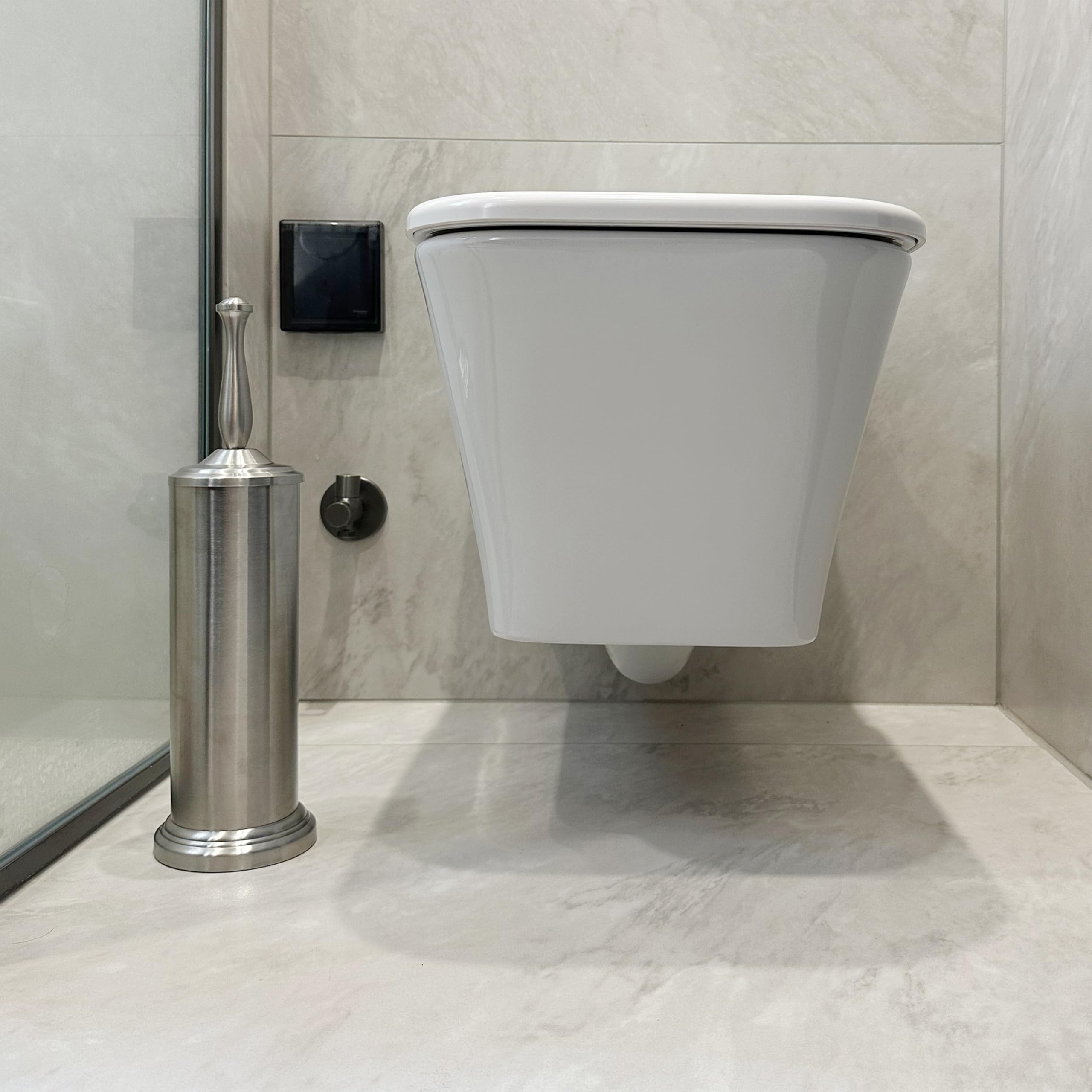 Indecor Home brushed nickel compact design fits small bathrooms discreetly