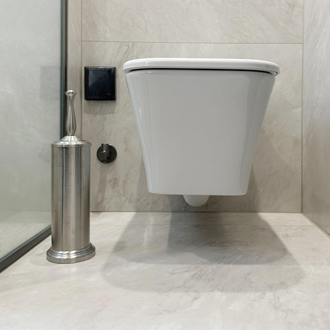 Indecor Home brushed nickel compact design fits small bathrooms discreetly