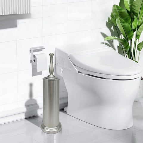Indecor Home brushed nickel daily-use brush supports efficient cleaning routines