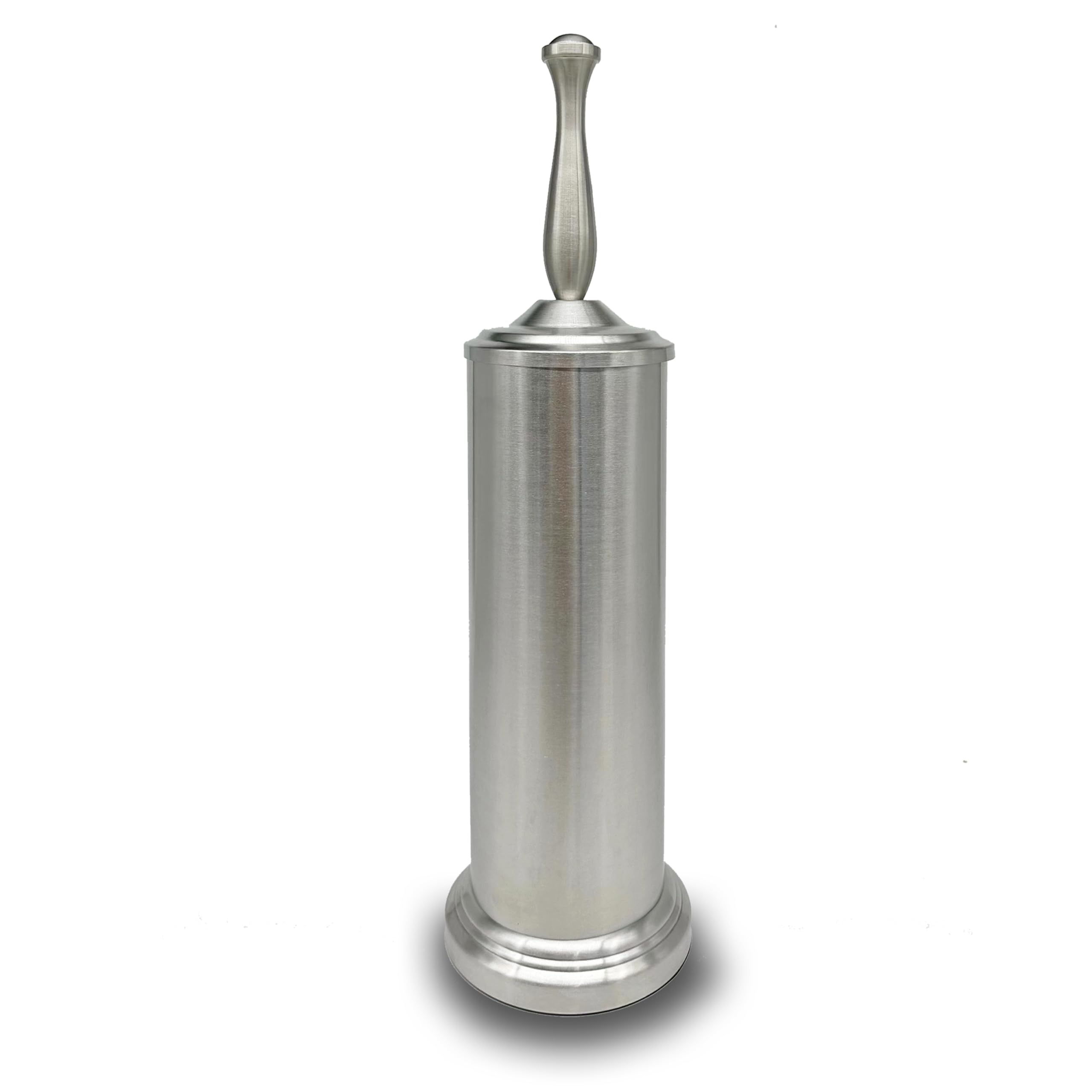 Indecor Home brushed nickel toilet bowl brush head for thorough cleaning around stubborn stains