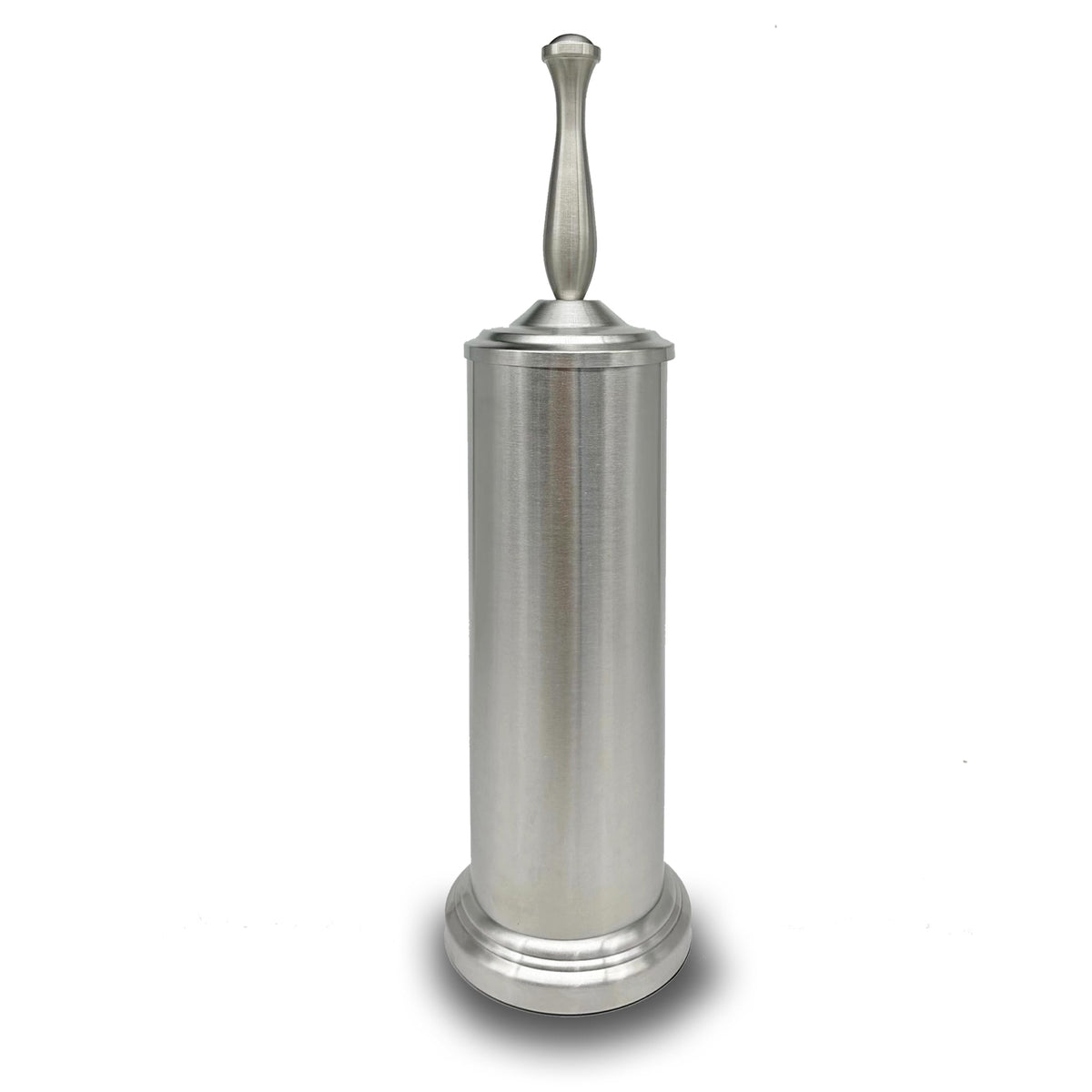 Indecor Home brushed nickel toilet bowl brush head for thorough cleaning around stubborn stains