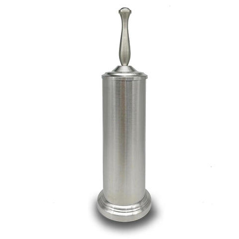 Indecor Home brushed nickel toilet bowl brush head for thorough cleaning around stubborn stains