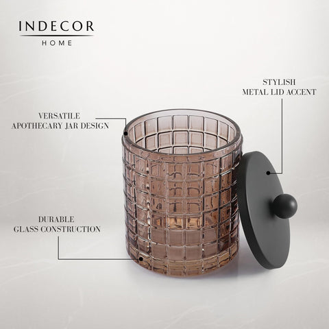 Indecor Home jar stores cotton balls for daily routines