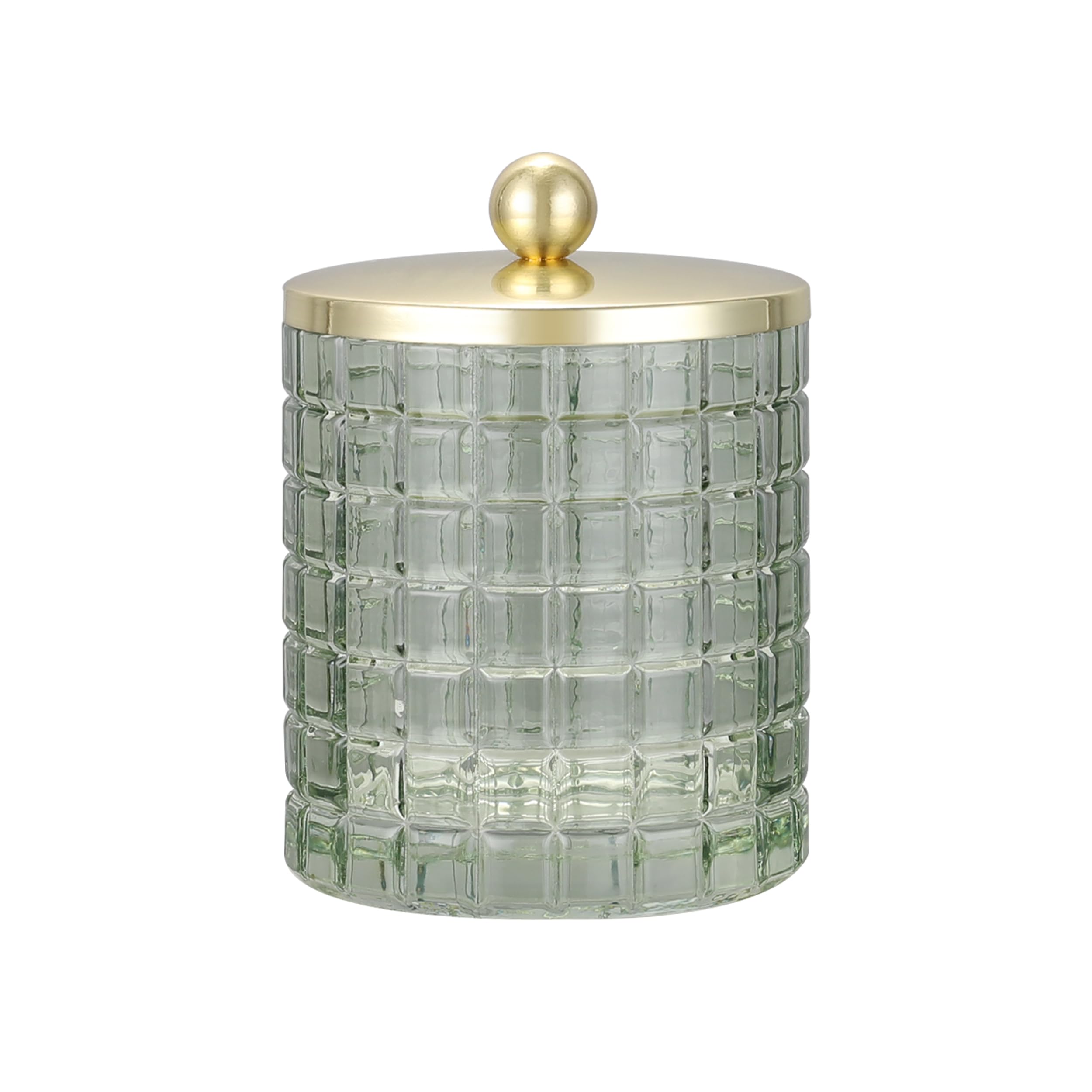 Indecor Home sage jar keeps cotton balls neatly visible.