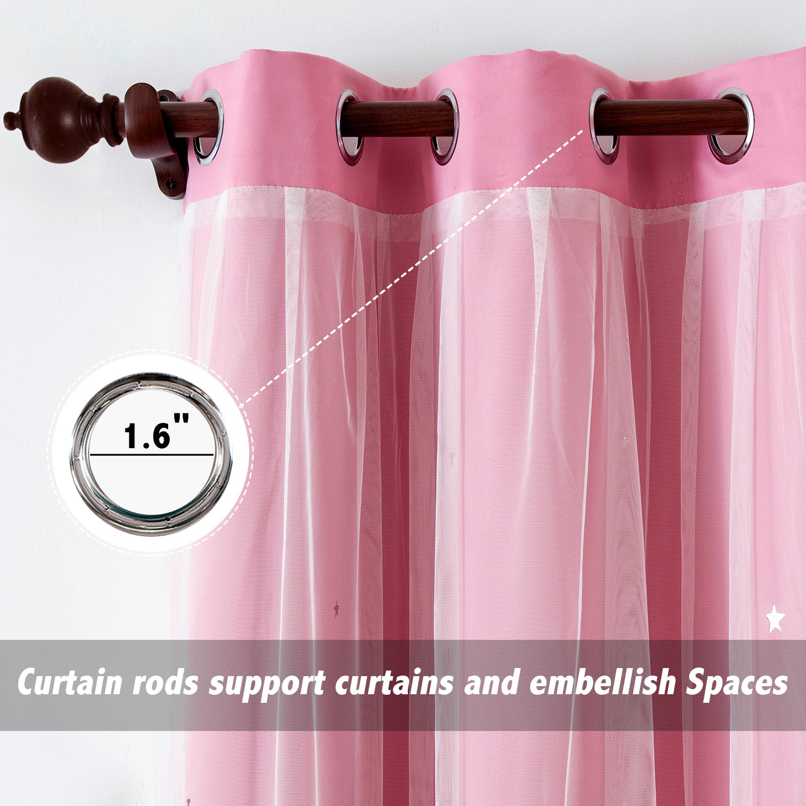 Indistar Star Cutout Curtains pink insulated layer reduces light and noise for better naps