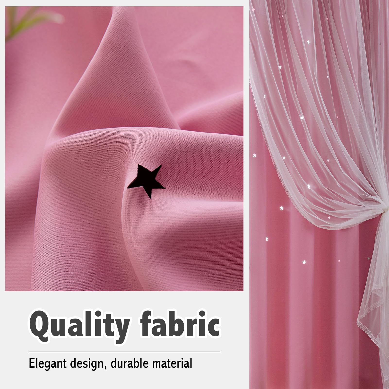 Indistar Star Cutout Curtains pink window ambience adds a dreamy skylight vibe to nurseries