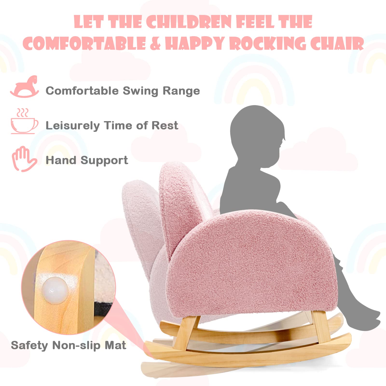 INFANS anti-tipping design ensures stable seating for kids