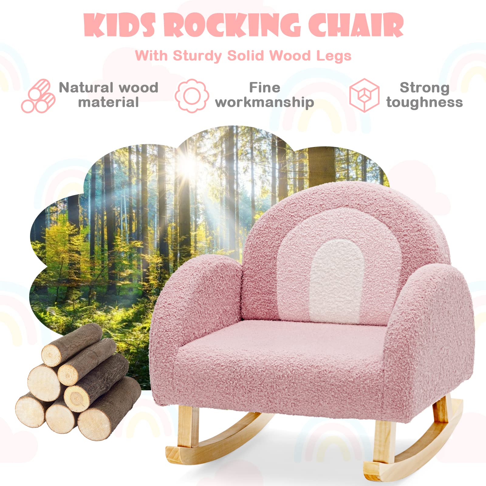 INFANS compact pink chair for nursery and playroom
