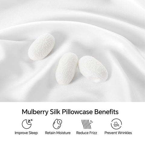 INFIIXSO queen-size silk pillowcase featuring a hidden zipper for a snug fit