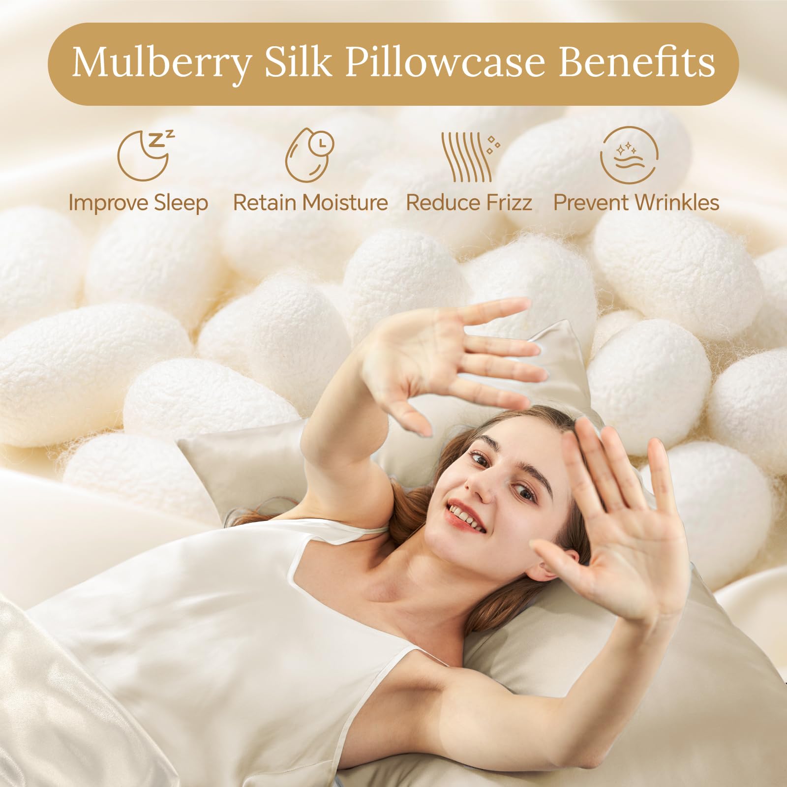 INFIIXSO silk pillowcase close-up highlighting soft texture and moisture retention.