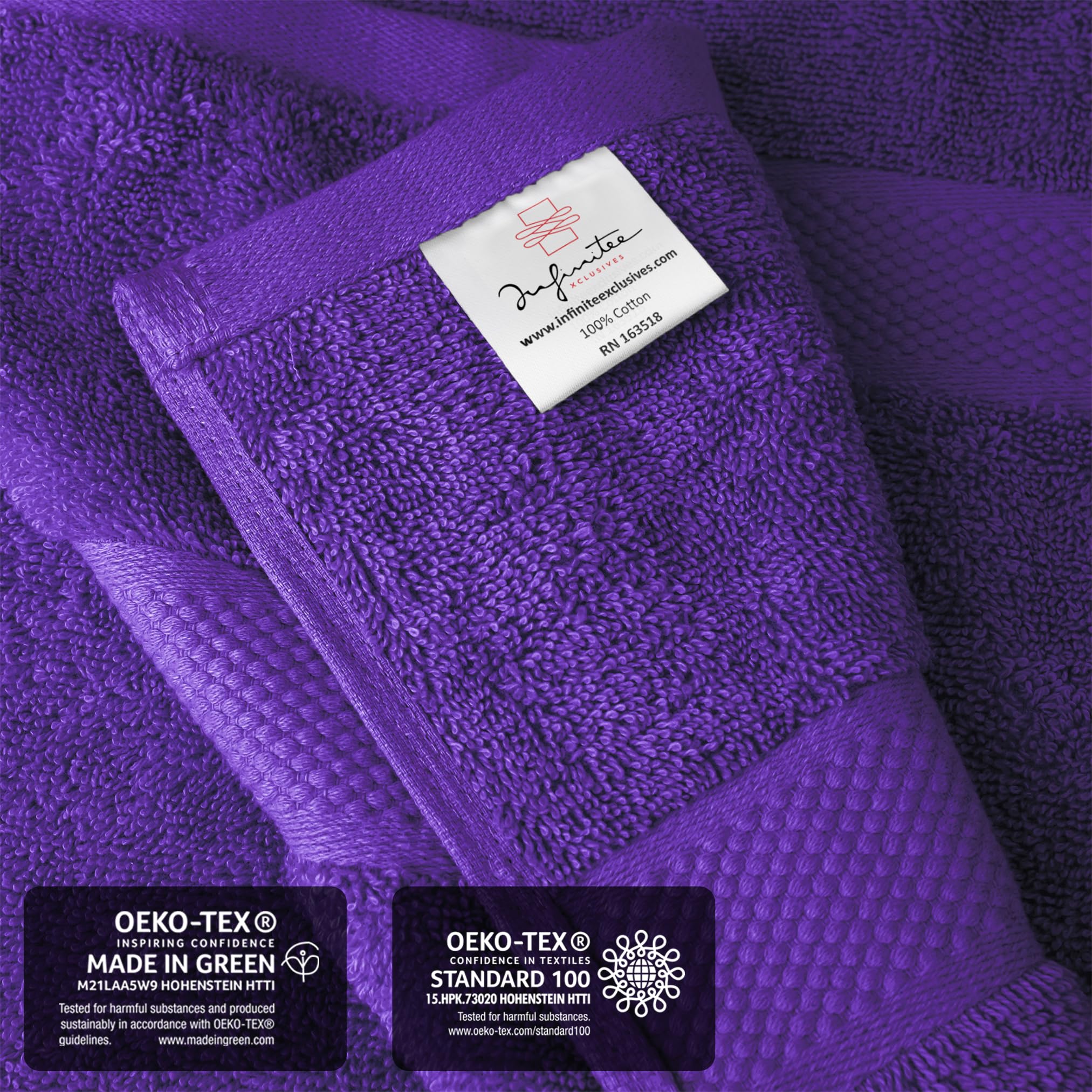 Infinitee Xclusives absorbent fiber texture, showing swift drying and everyday durability