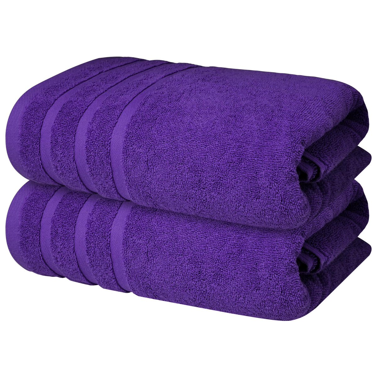 Infinitee Xclusives bath towel folded in Profound Purple for luxurious post-bath comfort