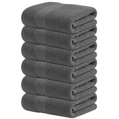 Infinitee Xclusives dark grey hand towel close-up showing plush softness for spa-like bathroom vibes