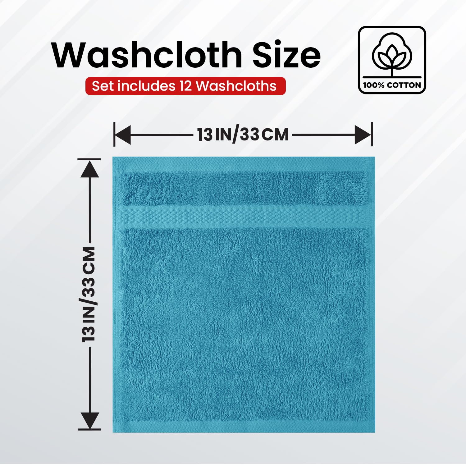 Infinitee Xclusives double-stitched edges washcloth to emphasize durability and long-lasting shape.