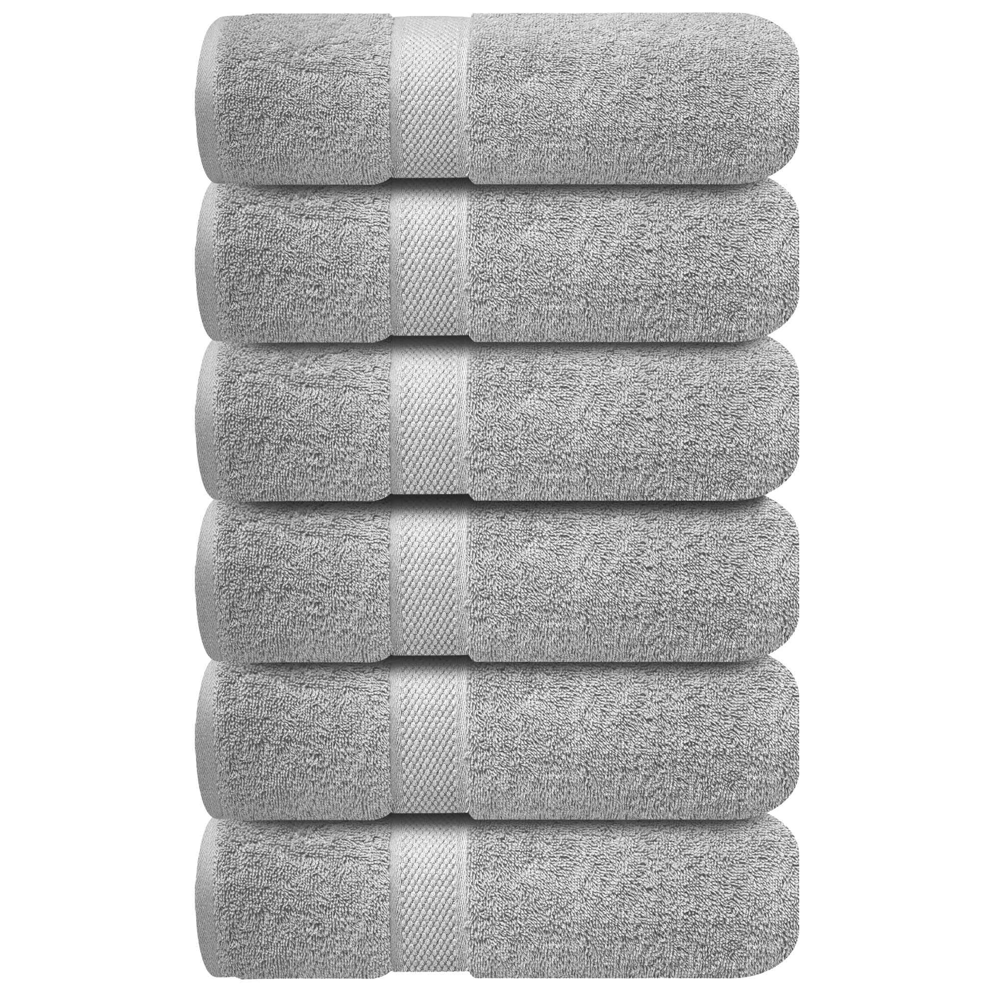 Infinitee Xclusives gray towels are machine-washable for easy care
