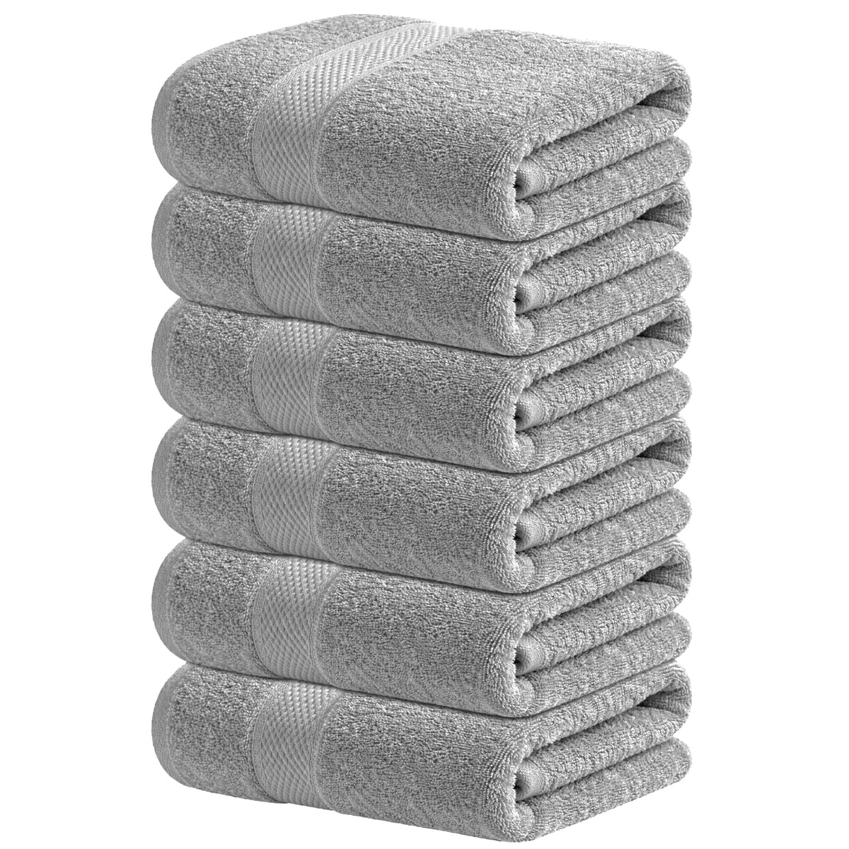 Infinitee Xclusives gray hand towels six-pack for plush bathroom use