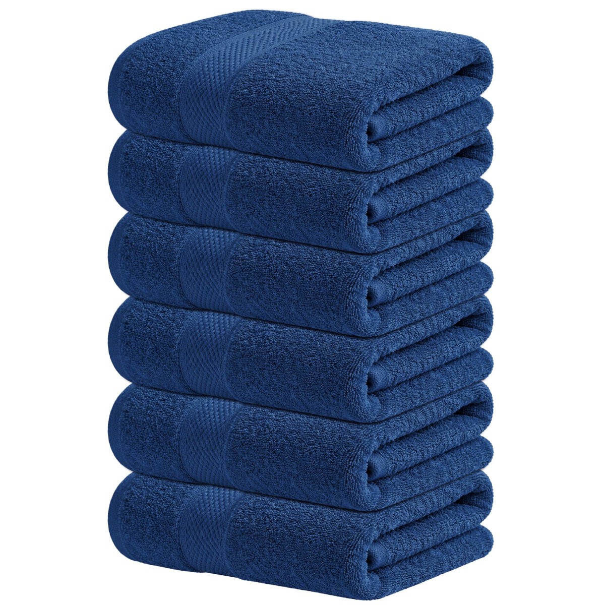 Infinitee Xclusives tranquil navy hand towels six-pack for a cohesive bathroom upgrade