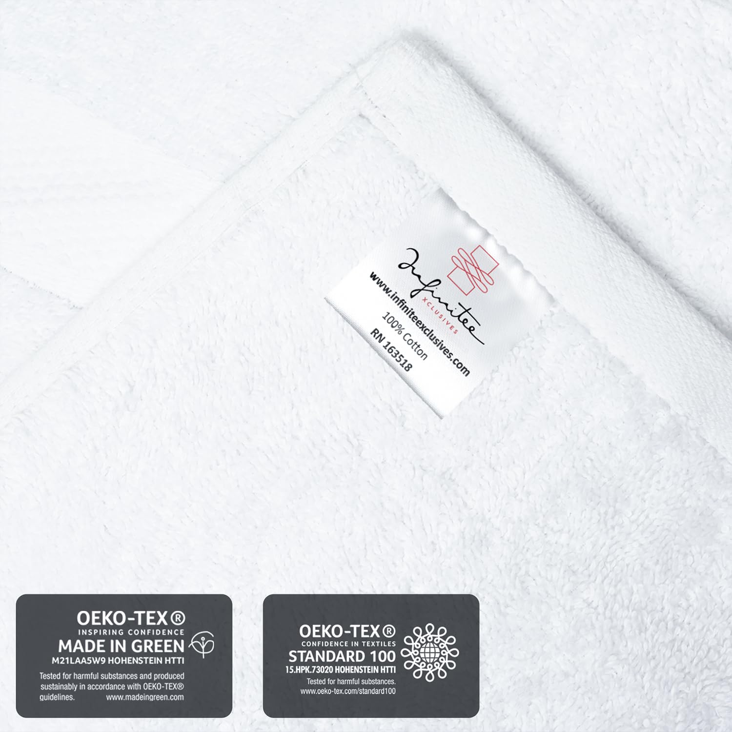 Infinitee Xclusives highly absorbent towels for quick post-shower drying.