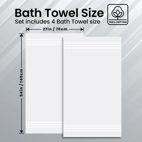 Infinitee Xclusives lint-free bath towels with double-stitched hems visible.